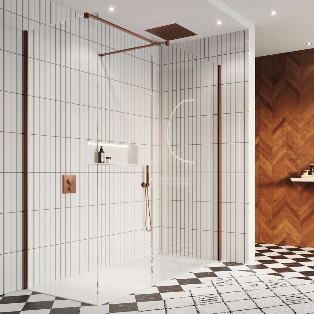 Crosswater Gallery 8 Brushed Bronze 900mm Wetroom Screen